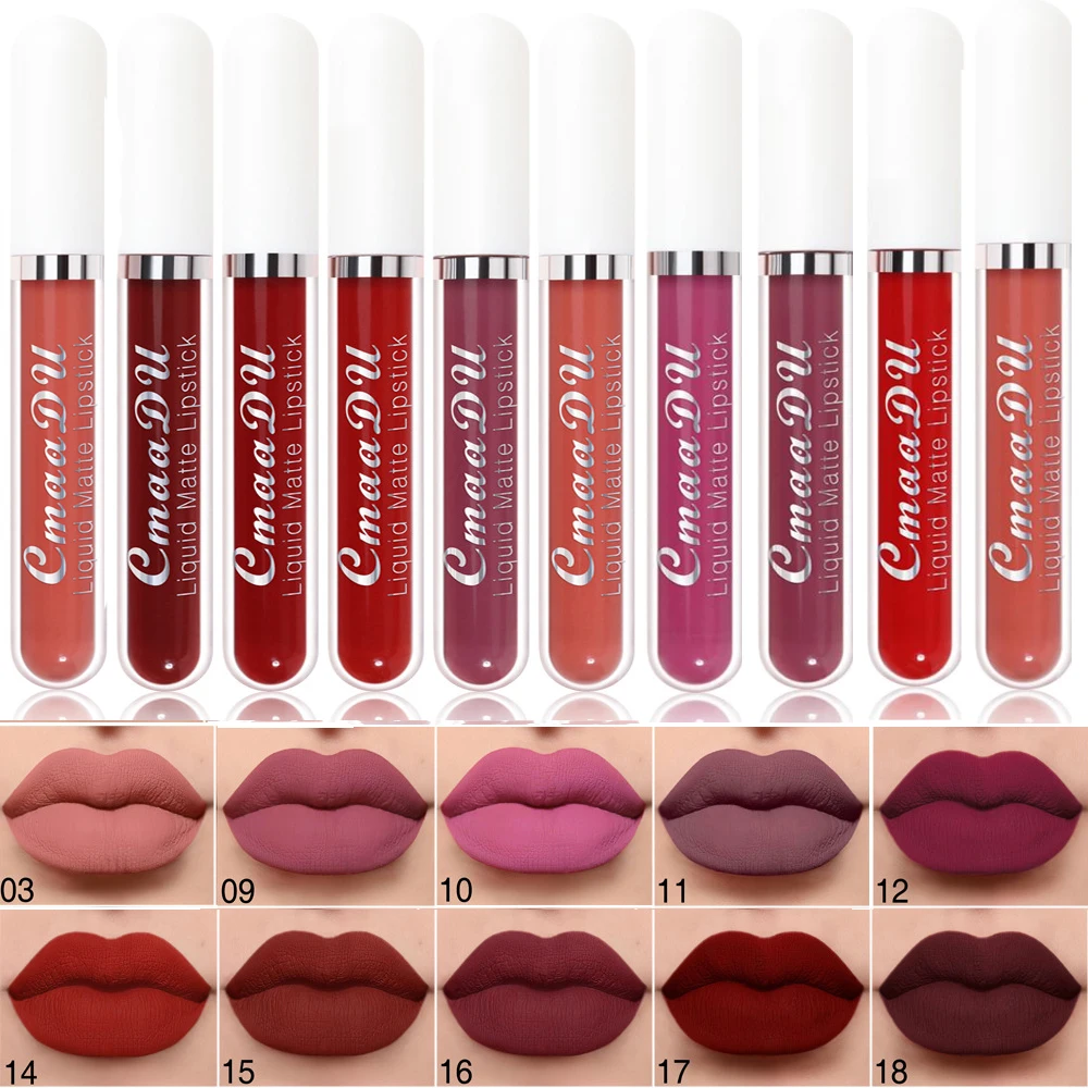Матовый бархатный блеск для губ Cmaadu 18 цветов стойкая Матовая жидкая помада