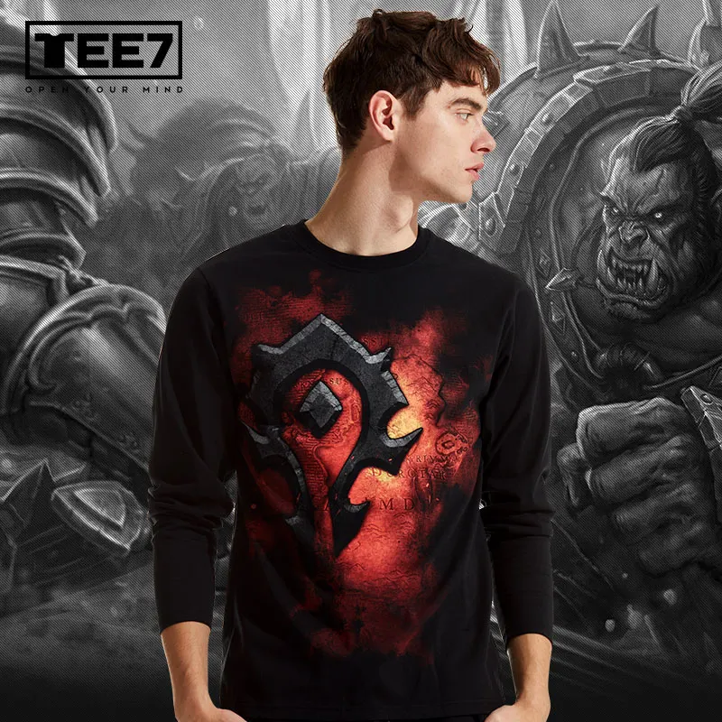 TEE7 мужская повседневная одежда WOW хлопковая толстовка World of Tribe Forever Emblem For the glory of the балахоны