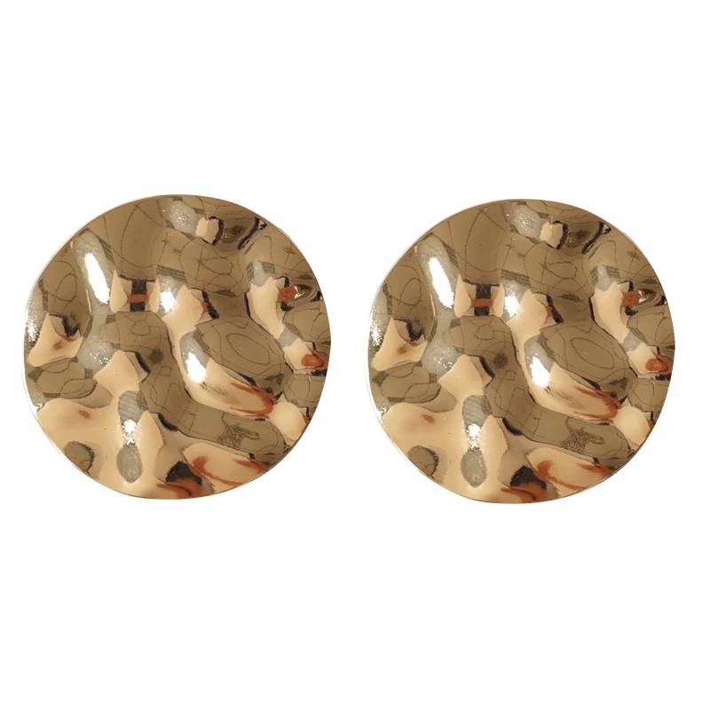 

2021 new fashion big earrings for women design metallic simple jewelry earrings popular retro earrings