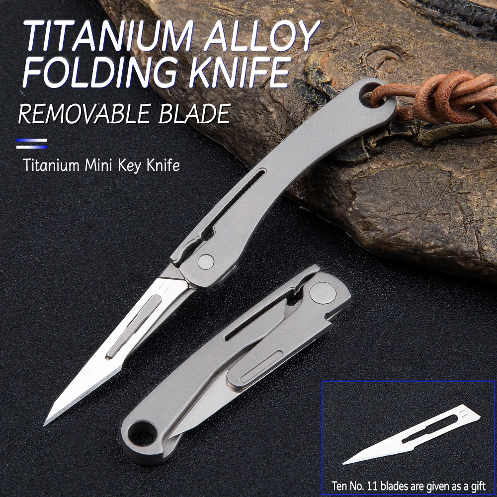 

Titanium Alloy Mini Pocket Knife Outdoor Portable Multi-function Cutting Self-defense Key Knife