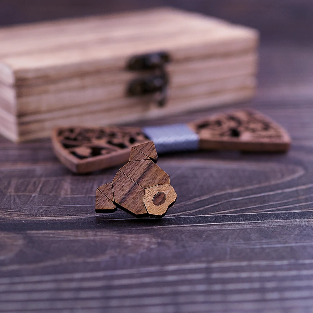 Аксессуары для одежды мужской Искусственный деревянный галстук бабочка брошь с