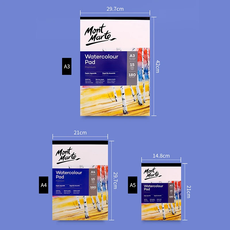 Импортная хлопковая книга для рисования акварелью A3/A4/A5 переводная бумага