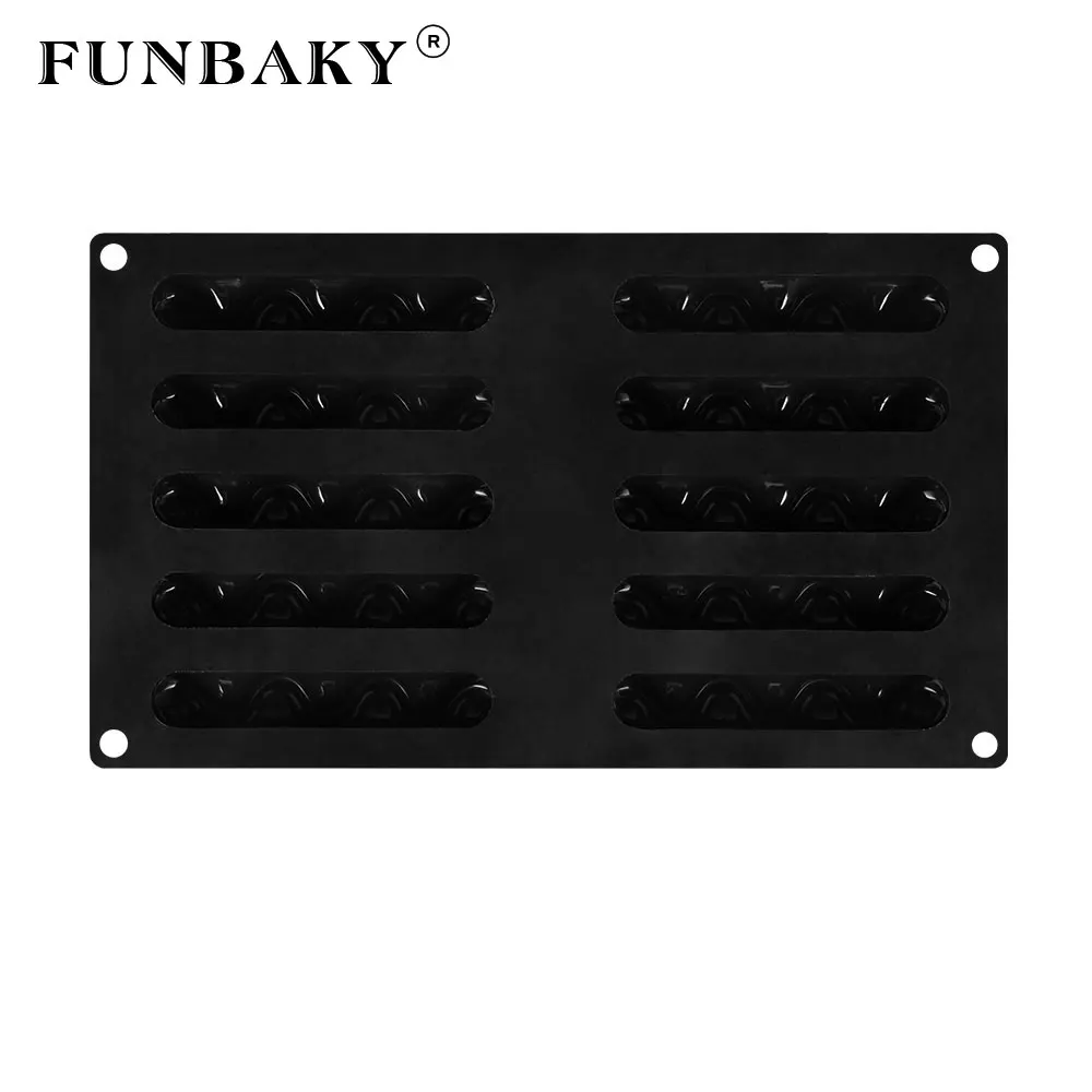 Силиконовая форма для торта FUNBAKY 10 ячеек овальной волны |