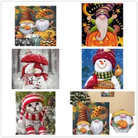 5d diamond painting kit diy full round drill diamond art gnomes pumpkins painting crafts for home wall room decor art accessorie