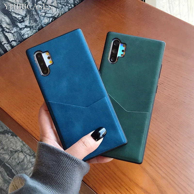 YHBBCASES ретро кожаные чехлы для карт Samsung Note 10 Plus 8 9 Skin Feel Fashion Phone Cover Galaxy S10 | Мобильные