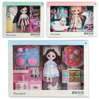 fashion 16 cm exquisite boxed bjd doll set movable joints dolls childrens birthday gifts doll house furniture set for barbie