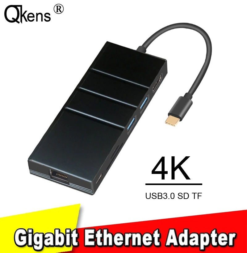 

Type C To 4K HDMI-compatible Video Converter 1000Mbps Gigabit Ethernet Lan Cable Adapter USB 3.0 HUB Card Reader for Macbook PC