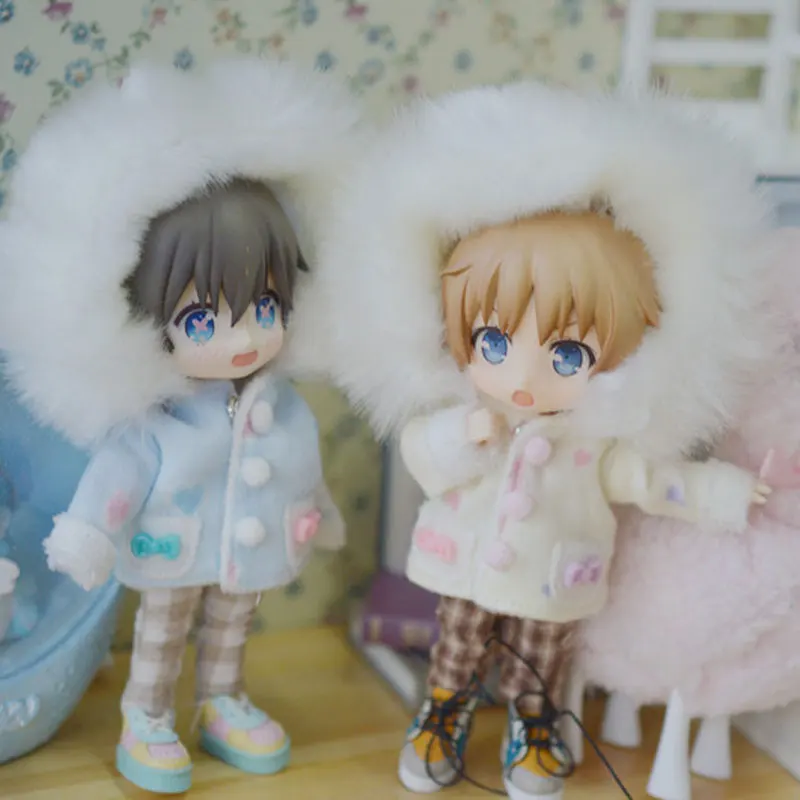 Ob11 Кукла Одежда ob11 пушистое пальто 1/12 bjd круглый Молли детское платье PICCODO кукла аксессуары