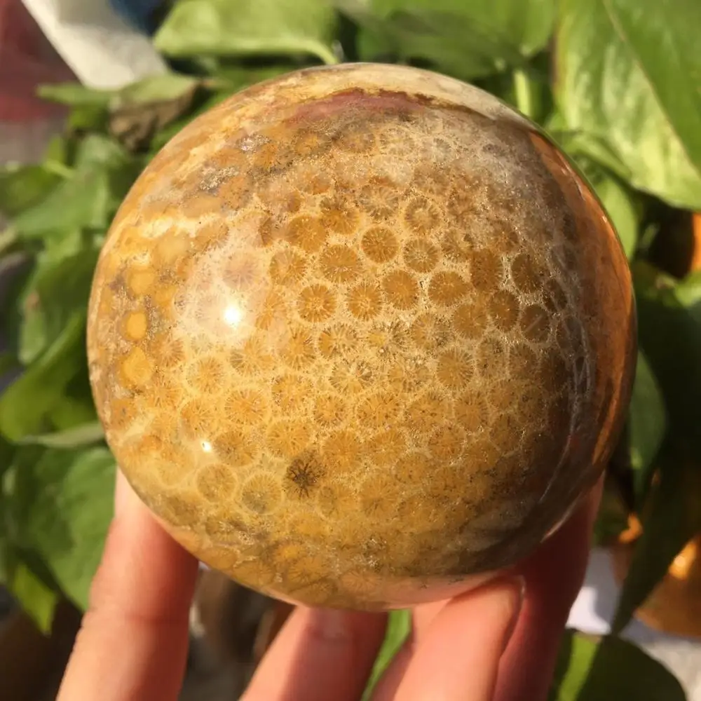 Природный кристалл коралловый нефрит Сфера рейки драгоценный камень редкая