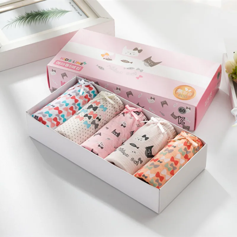

5 Pcs/lot Children Girls Underwear Fashion Soft Briefs Kids Girls Underpants Sweet Cute Panties Princess Cotton Briefs