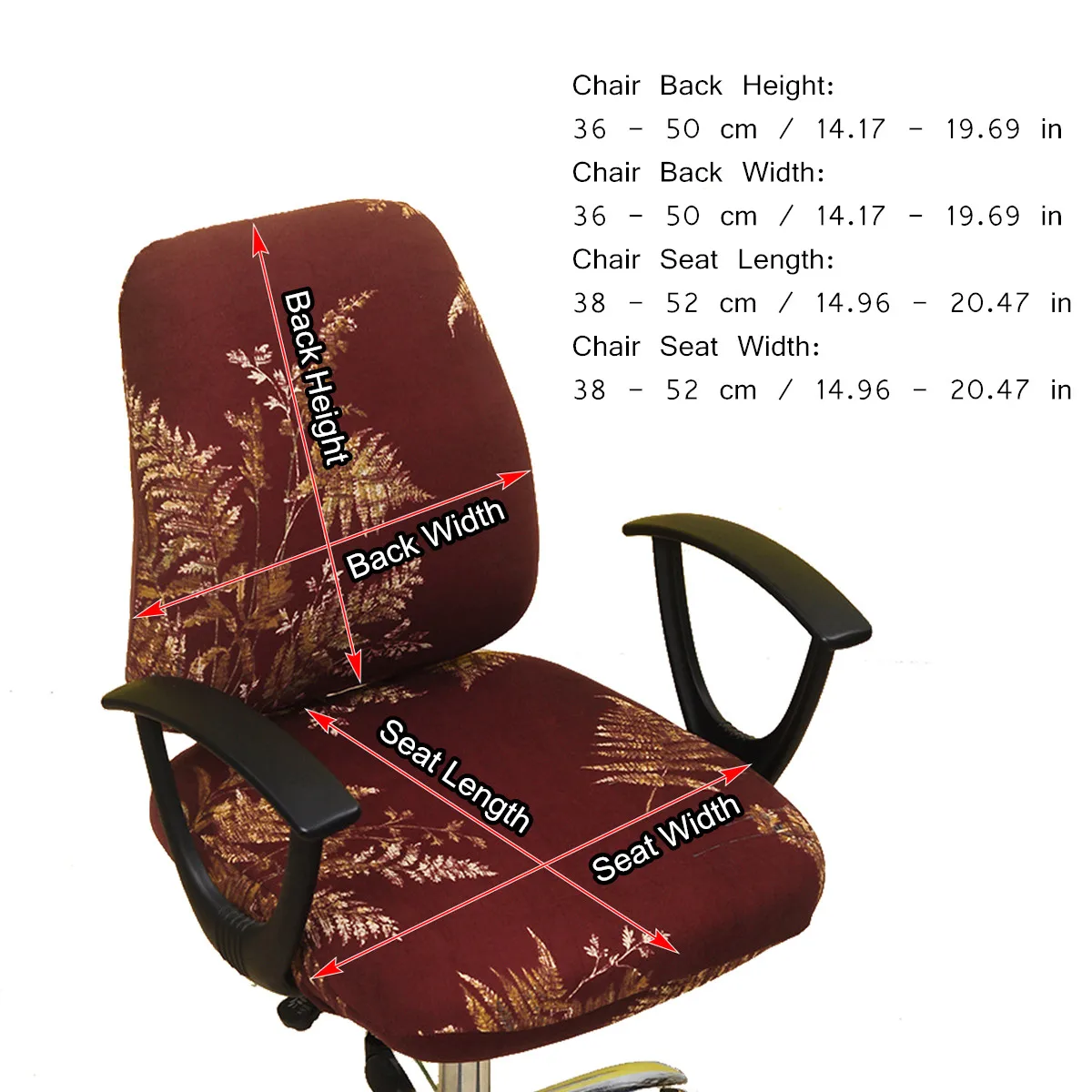 

Stretch Print Computer Office Chair Cover Removable Washable Universal Desk Rotating Chair Slipcover for Rotating Armchair