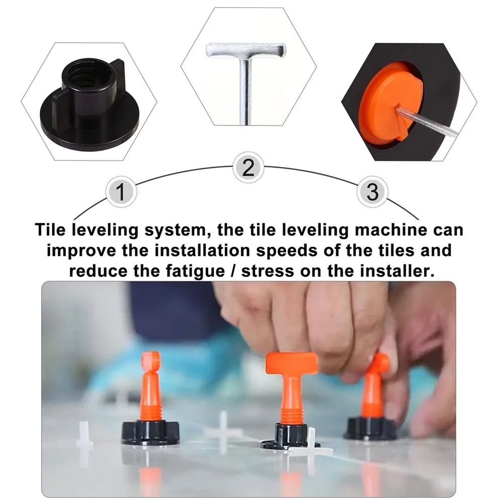 

75pcs Reusable Tile Leveler Spacers Tile Leveling System with Special Wrench