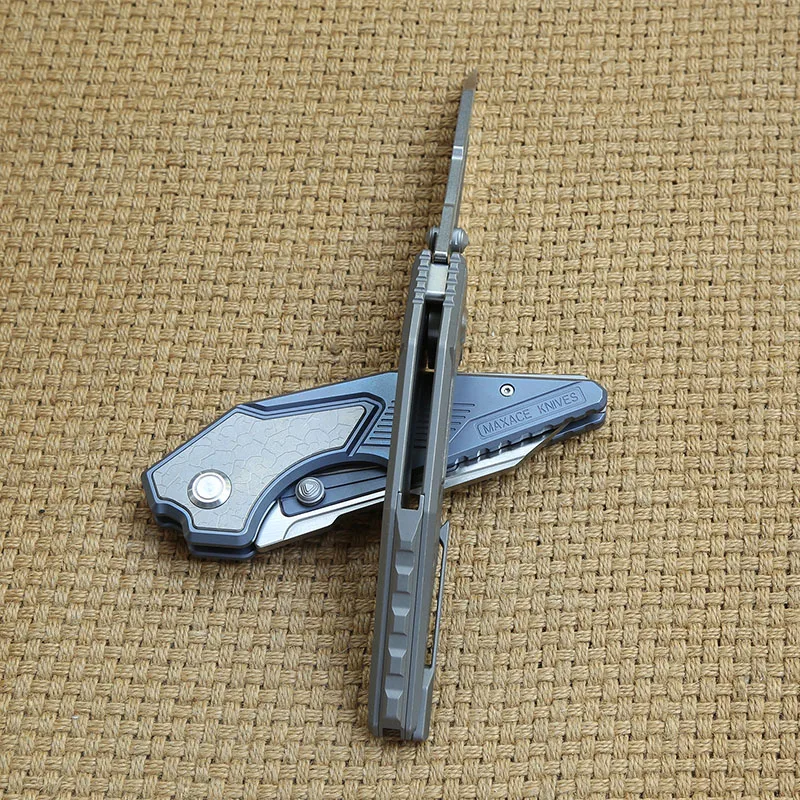 Тактический складной нож MAXACE Zerg лезвие M390 KVT шариковый подшипник титановая ручка