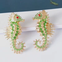 new trend top green geometry womens earrings crystal sweet rhinestones chic unusual jewelry first choice for party banquet