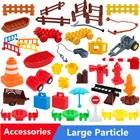 Большой размер Diy строительные блоки пожарный чемодан забор факел столы запас аксессуары совместимы с дублированные игрушки для детей Подарки