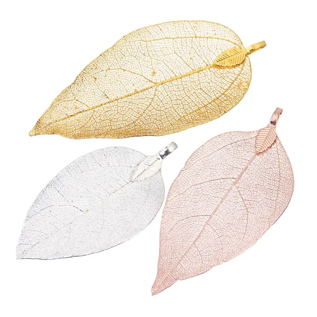 Медные Подвески с большими листьями и венами 2 шт./лот подвеска 4*6 см цвет розового