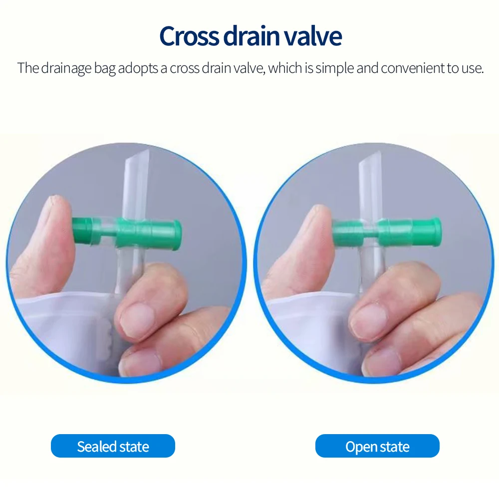 Силиконовый мочевой дренажный мешок для сбора мочи с камерой против рефлюкса 1000