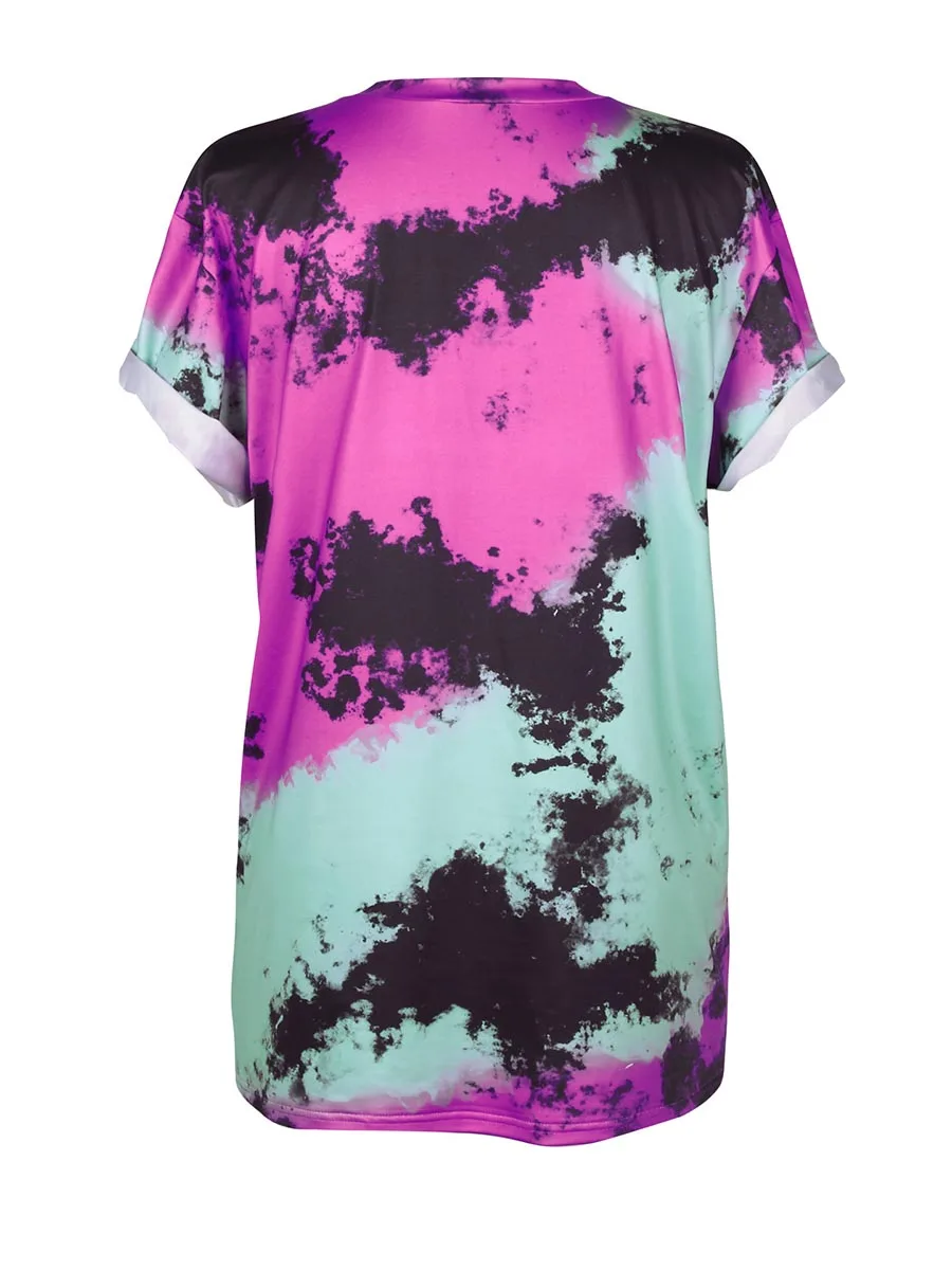 

Clearance Sales Summer Women Print T-shirt Loose Casual Tops Cartoon Pattern Pullover Rose Shirt Blusa