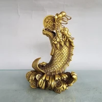 7 chinese seikos brass dragon head fish statue chinese dragon spit coins dragon head fish tail implication lucky fortune