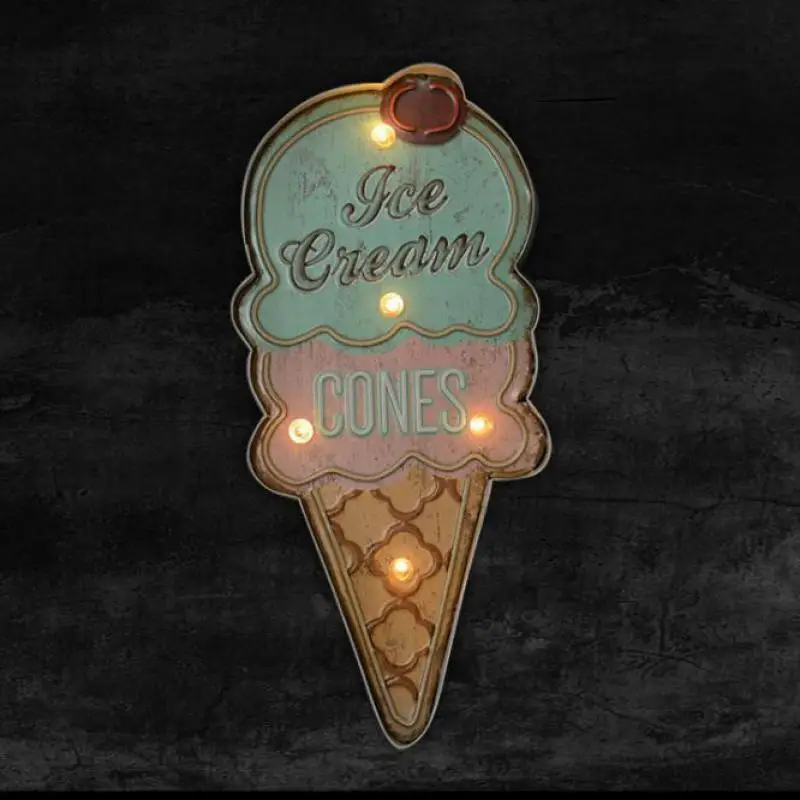 Мороженое вывеска настенный светильник Лофт светодиодный 3d бра Крытый бар с