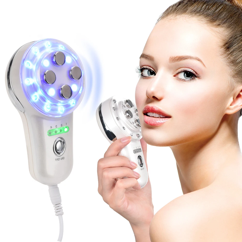 Уход за кожей лица RF EMS электропорации светодиодный светильник Фотон терапия