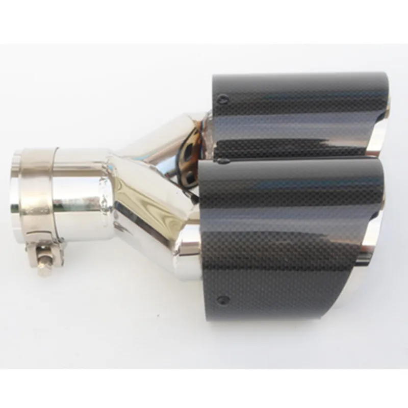 1 шт. Универсальный двойной выхлопной трубы Глянцевая для Akrapovic углеродное