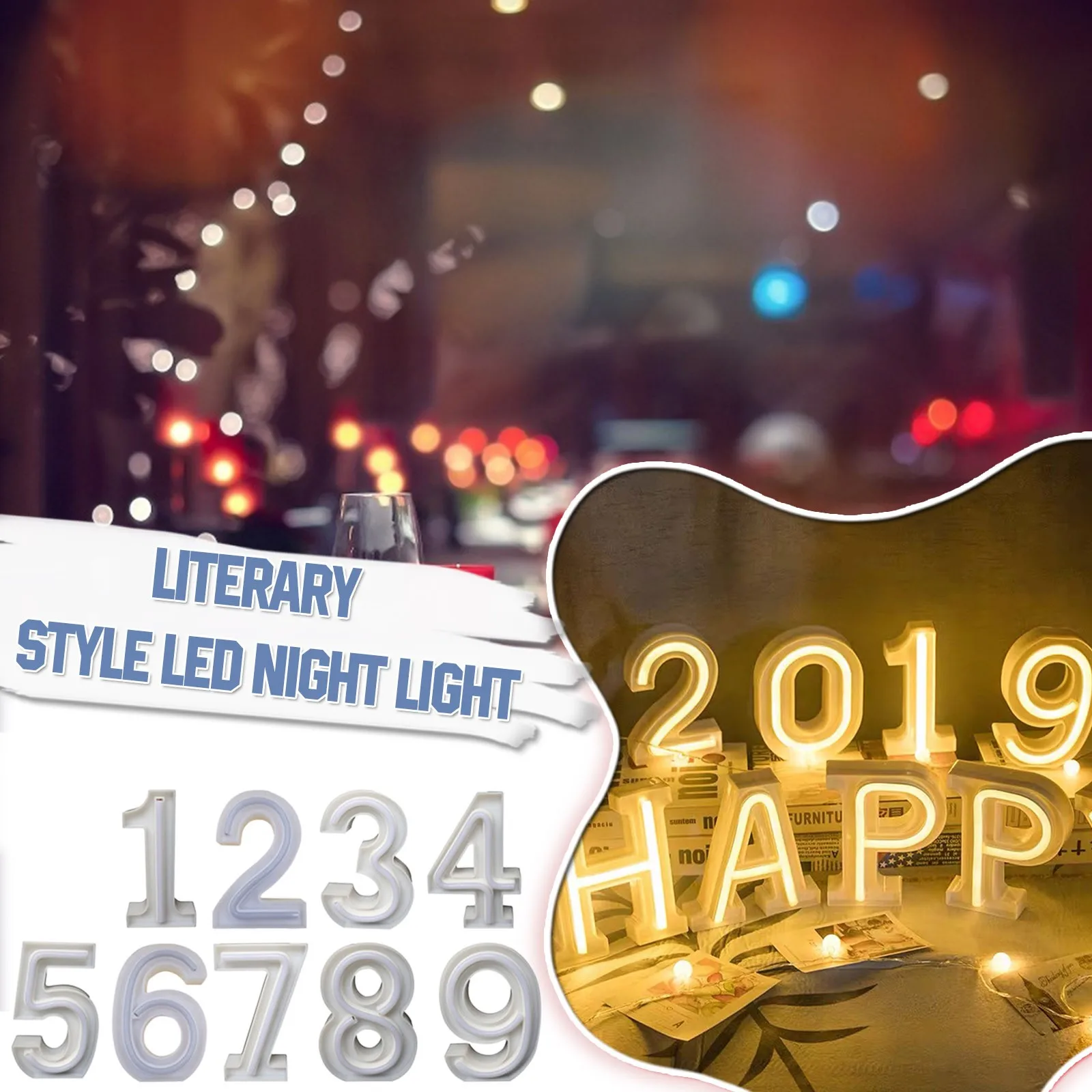 DIY 3D Number Light LED Night Lights Sign 0-7 Numbic Lamp Atmosphere Home Wedding Birthday Decor Christmas Ornaments | Дом и сад
