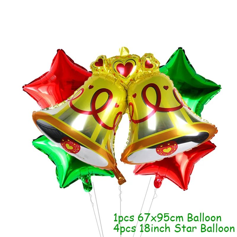 5pcs Balloon Set Рождественские украшения, воздушные шары, Набор Санта Клауса, снеговика, рождественские воздушные шары из фольги Globos, рождественские украшения для вечеринки, рождественские украшения - Цвет: 5pcs Balloon Set