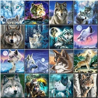 animal wolf painting by numbers on canvas acrylic paint for adult diy kits drawing with frame picture coloring by numbers decor