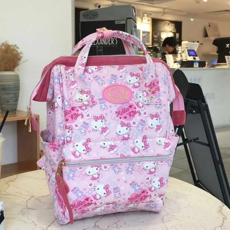 Sanrio школьная сумка из ПУ кожи Hello Kitty рюкзак с мультипликационным принтом мелодии