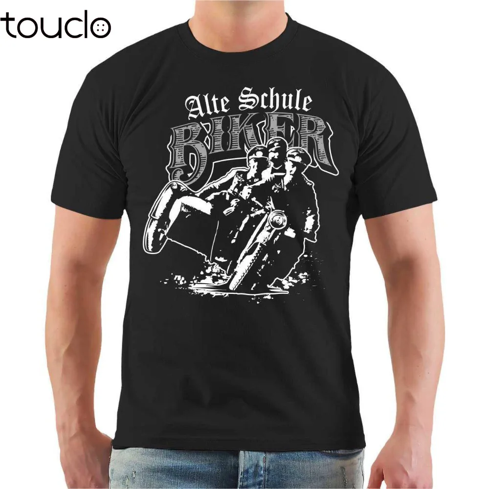 Новые мужские летние топы с круглым вырезом футболка для старой школы байкера