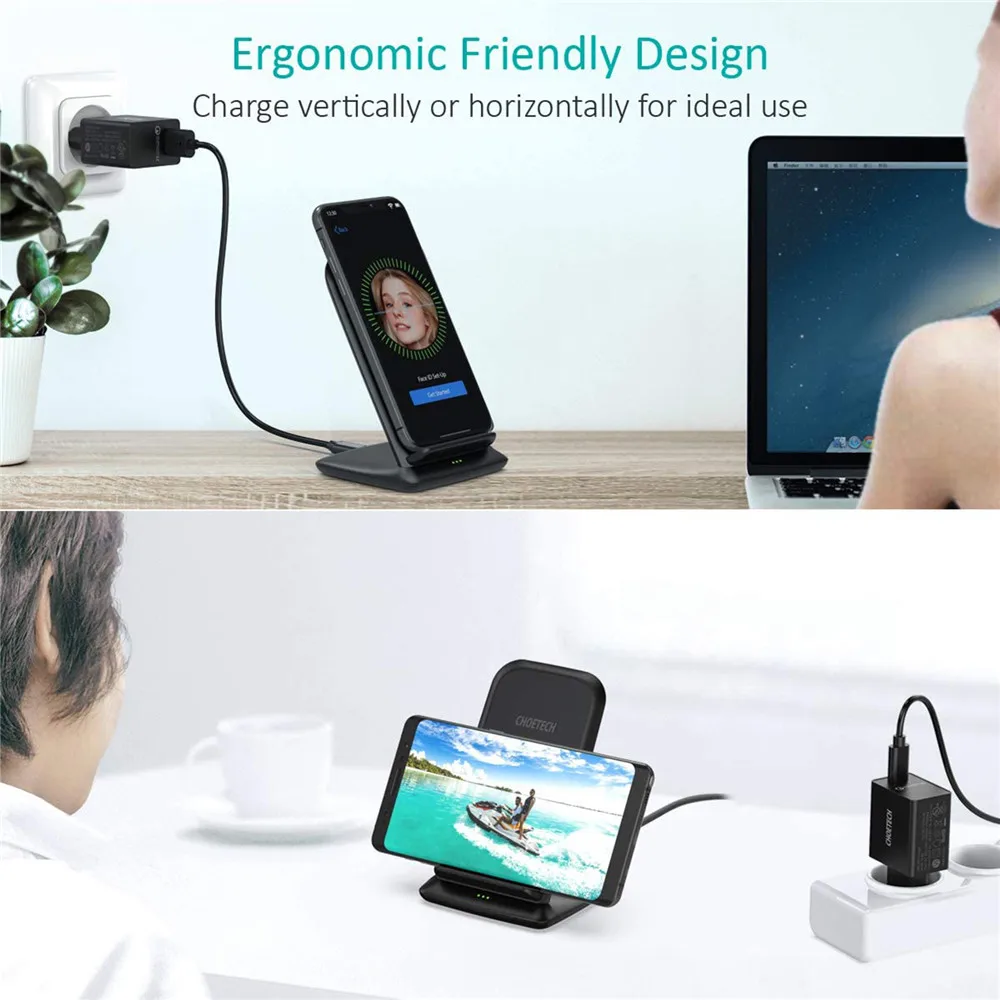 Универсальное беспроводное зарядное устройство 15 Вт с адаптером QC 3 0 станция для