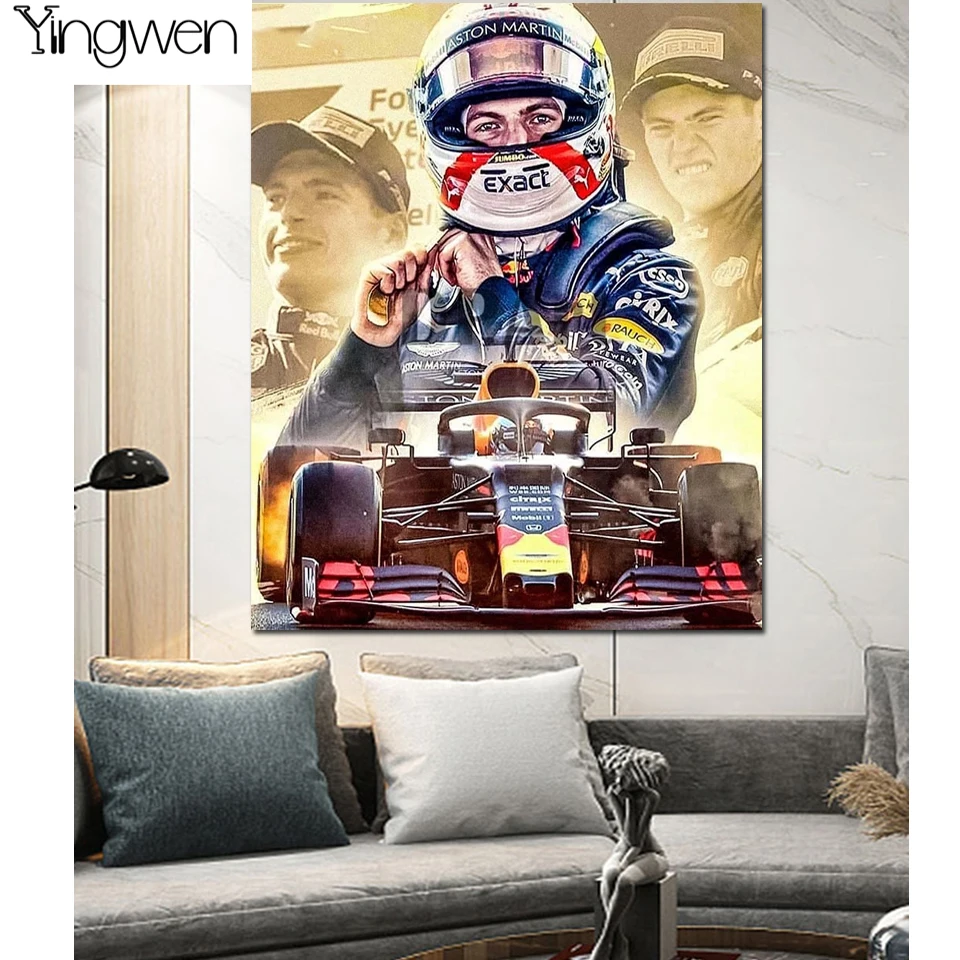 

Race Car Driver Diamond Painting Full Square Round Drill 5D Diamond Rhinestone Mosaic Embroidery Cross Stitch Kits Picture Decor