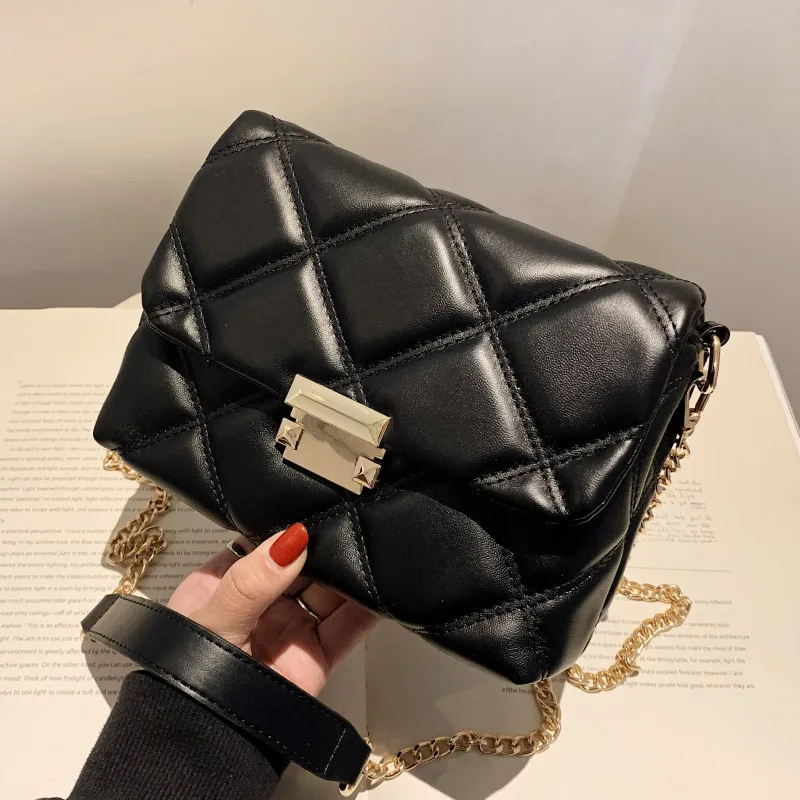 

Клетчатая женская сумка через плечо с ромбовидным узором, качественные сумочки из искусственной кожи, стеганая клетчатая сумка на плечо, Же...