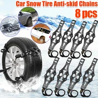48pcs car tyre winter roadway safety tire snow adjustable anti skid safety double snap skid wheel tpu chains