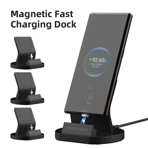 sikai 5a type c micro usb ios charging dock station desktop magnet charger stand for iphone12 pro11 xiaomi mi 11 huawei p40p30 free global shipping