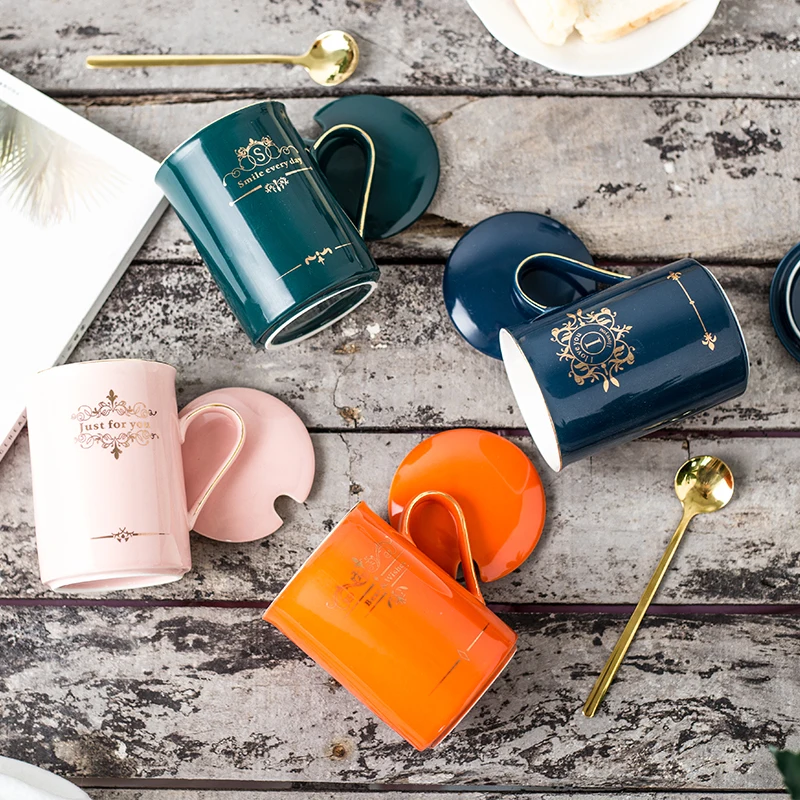 

Free Shipping & New Fashion Ceramic Mug Gold Plated high-grade Home Office Fancy Gift