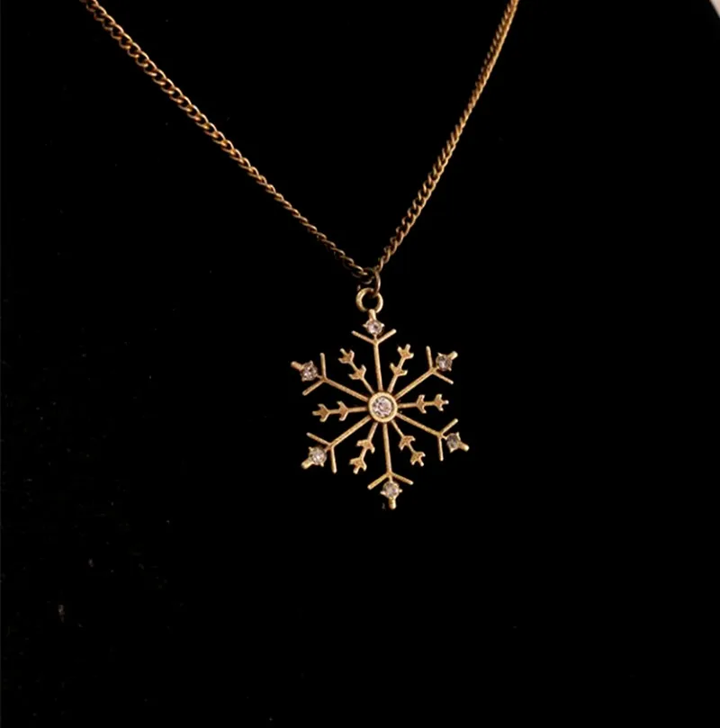 Подвеска в виде снежинки 1 шт. инкрустированная снежной цепочкой для свитера