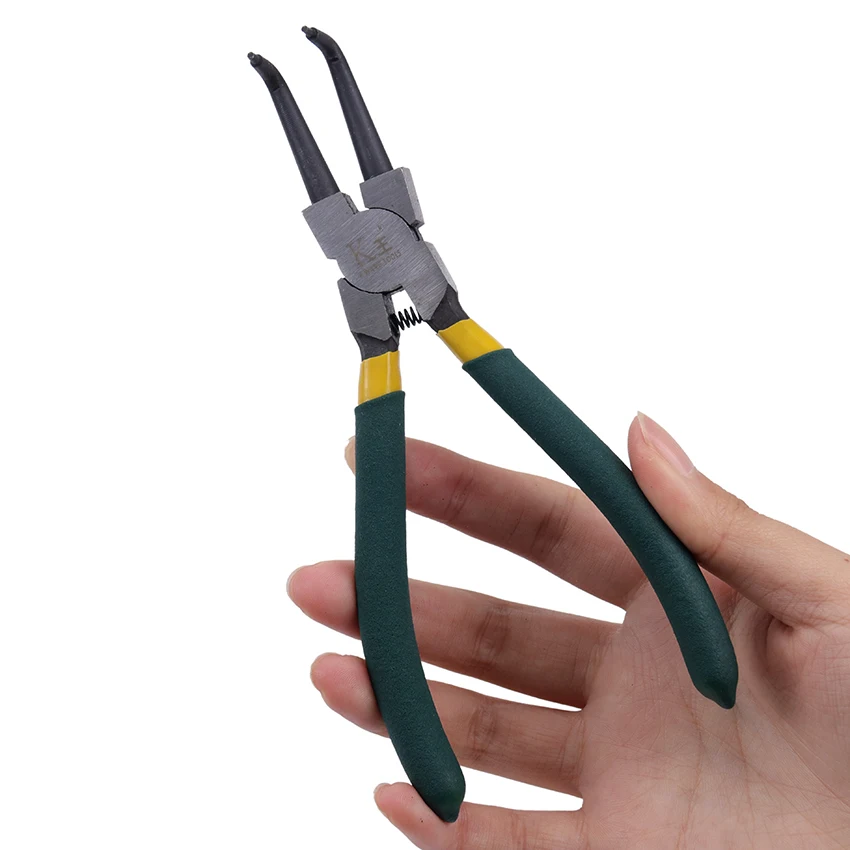 

1PC 7 Inch Retaining Clip Internal External Spring Bent Straight Snap Ring Disassembly Practical Circlip Pliers Home Crimp Tool