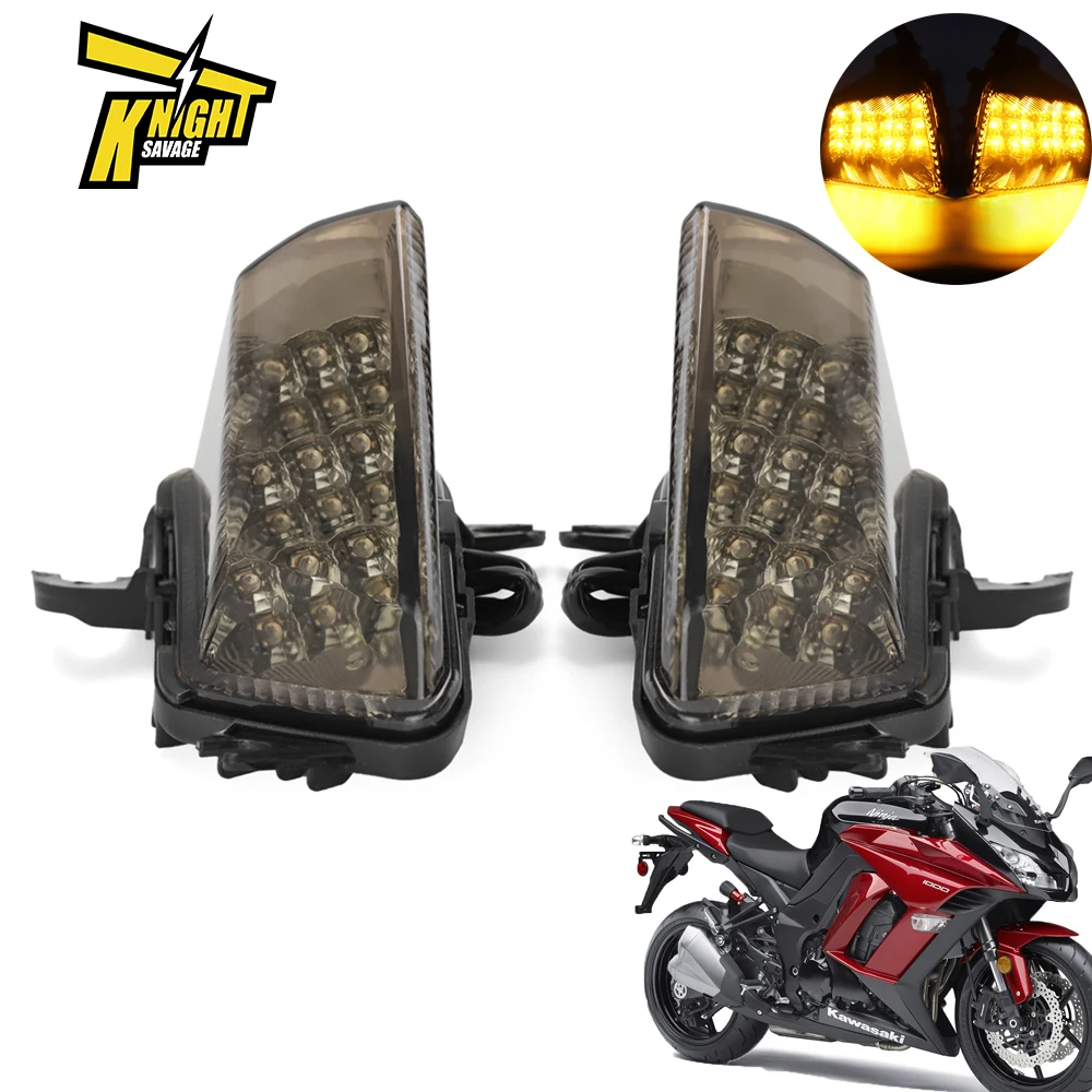 

LED Turn Signals Motorcycles Front Blinker Light For KAWASAKI Z1000SX NINJA 1000R 11-16 Indicator Lamp Flashing Bulb Accessories