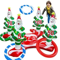 inflatable christmas tree ring game set throwing ring toy christmas game new design party game supplies interactive toy