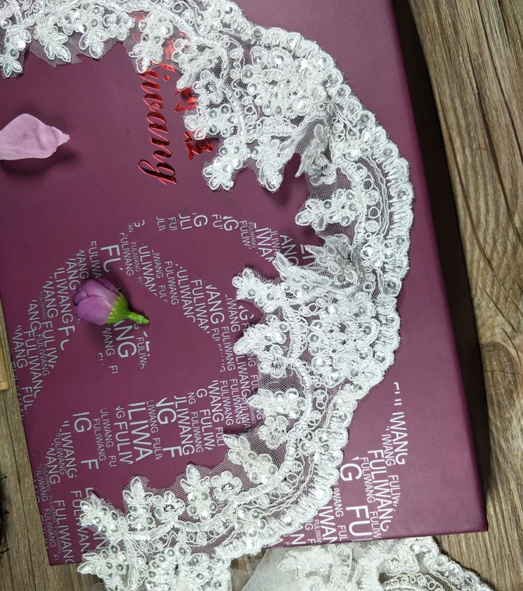 Лидер продаж 1 метр Высококачественная розовая Цветочная аппликация с кружевной