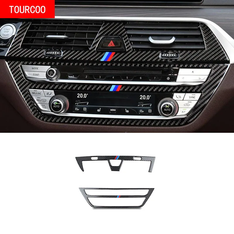 

Для BMW 5 серии G30 2018-2020 углеродное волокно центральное управление кондиционер CD Панель стикер Модификация аксессуары