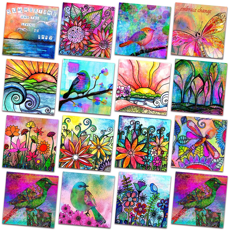 Круглая Алмазная вышивка крестиком цветок полноразмерная картина закат