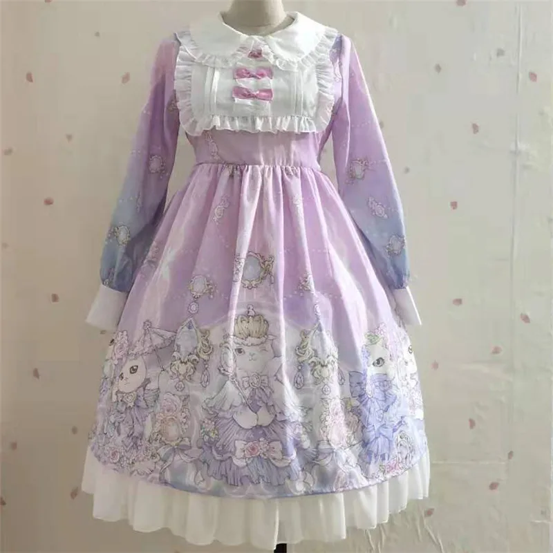 Harajuku косплей-платье лолиты женское платье мягкие японские игрушки Готический стиль звезда Тюль Kawaii платье Лолита милое платье для девочки