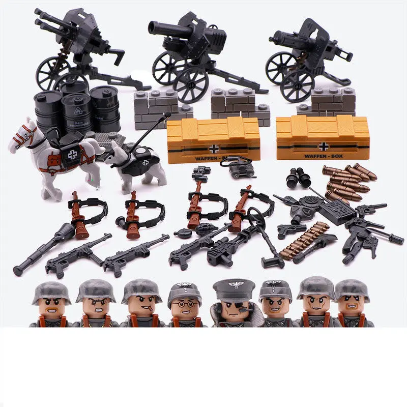 

WW2 Germany Soldiers War Building Blocks Toys Weapons Accessories Action Figure Toys Bricks US Gift Toys For Chilren