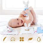 Детские игрушки, мультяшное животное, успокаивающее полотенце, погремушка для новорожденных, подвесная кровать, Детские подвесные игрушки для автомобиля с прорезывателем для зубов