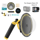 6 дюймов купольный порт 30 м водонепроницаемый корпус с плавающей ручкой триггер для GoPro Hero 10 9 черный аксессуары для камеры крепление