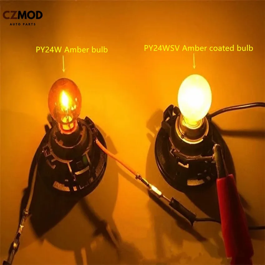 

CZMOD Original PY24WSV 12190 12V headlight halogen Amber coated Silver Fox Turning Bulb PGU20-4 1300 610 092 used car accessory