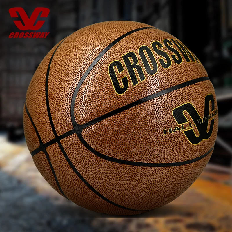 

CROSSWAY Basketeball высокое качество ПУ материала офисная Размеры 7 игра спорт баскетбольная корзина бесплатно с сетчатый мешок иглы Надувное аксес...